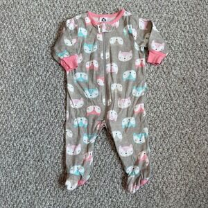 Gerber Baby Girls Fox Print Cotton Sleep N Play Footie Pajamas Size 0-3‎ Months